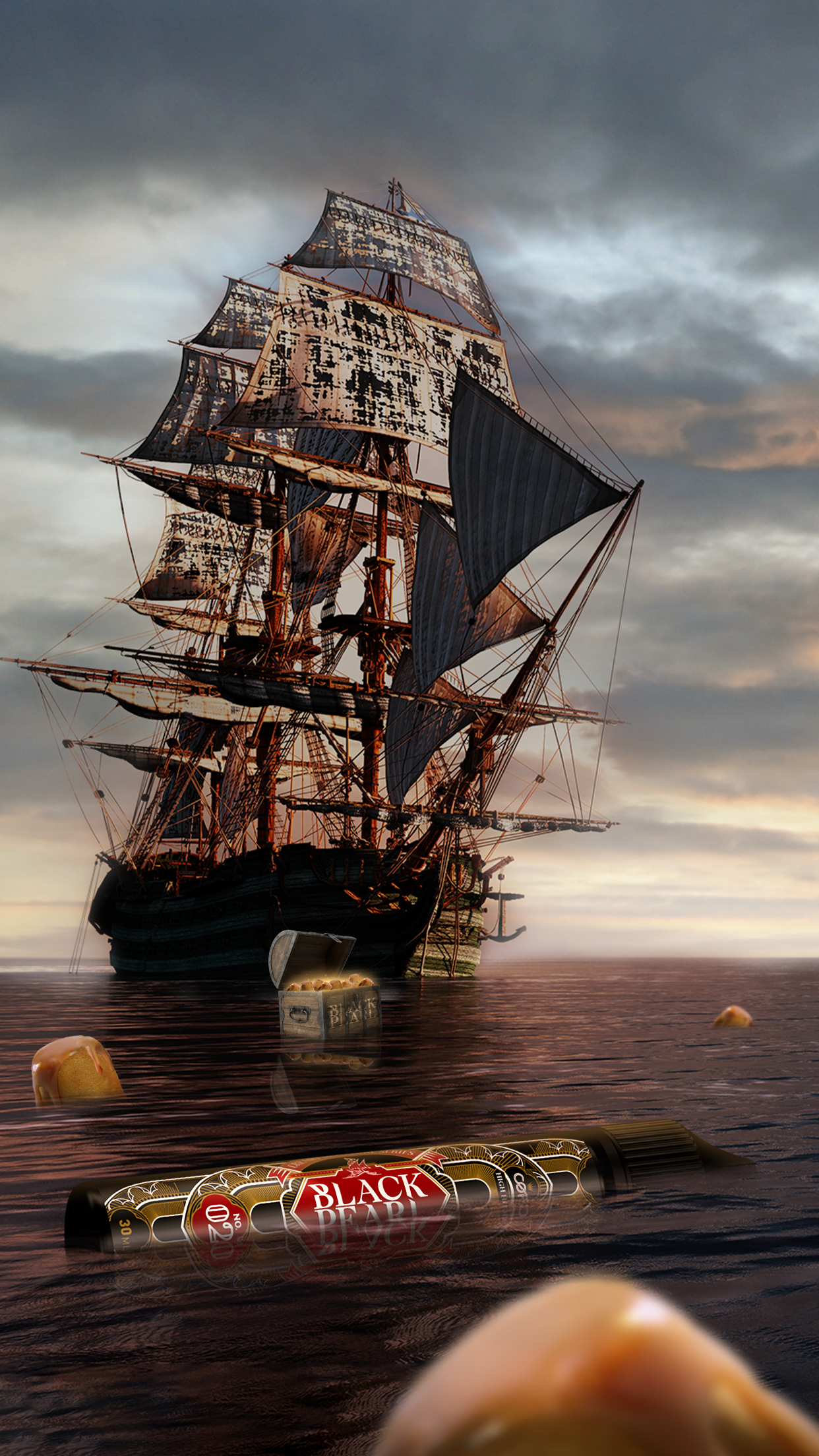 Premium AI Image | a ship with a sail on the front and the sun behind it